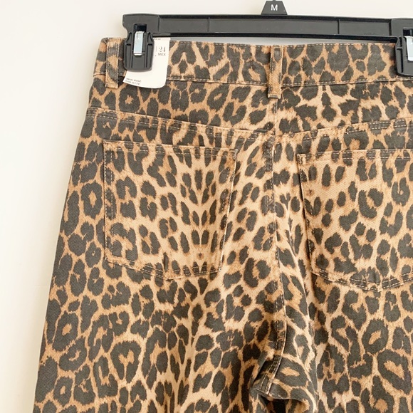 Zara Leopard Mid Rise Wide Leg Crop Culotte Jean - Picture 13 of 14